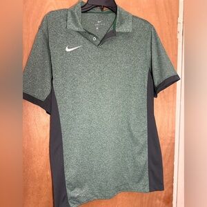 Nike Green DrinFit Heather Polo with Dark Black  Panels